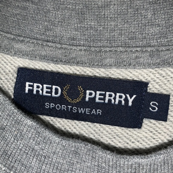 Grey Fred Perry Embroidered Sweatshirt - Picture 4 of 6